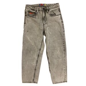 EMPRYE Relax Mens Gray Acid Wash Denim Jeans Size 30 Skater Relaxed Fit Punk